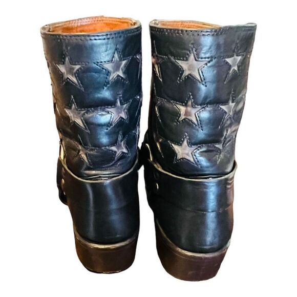FRYE Flag Harness Americana Short 150th Anniversary Boots Black Size 7 1/2 USA - Picture 6 of 15